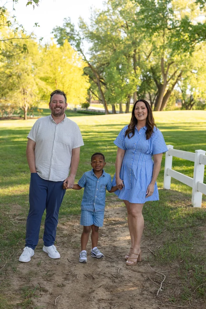 Patrick McNamara with his wife and son